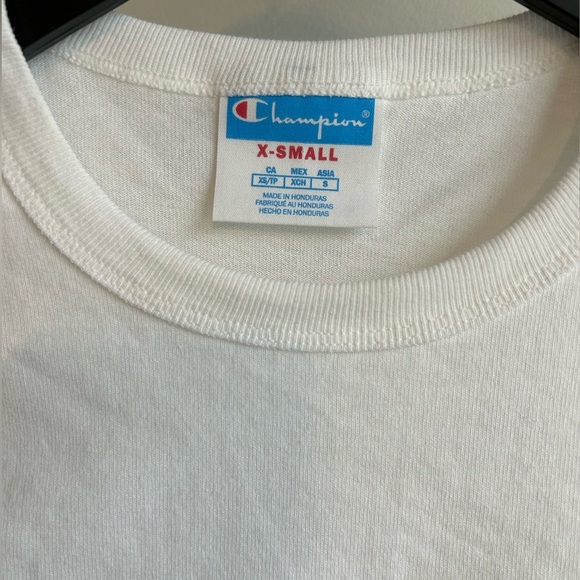 Champion White Long Sleeve Tee Crew Neck NWOT - Picture 5 of 6